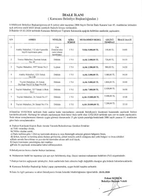 İHALE DUYURUSU